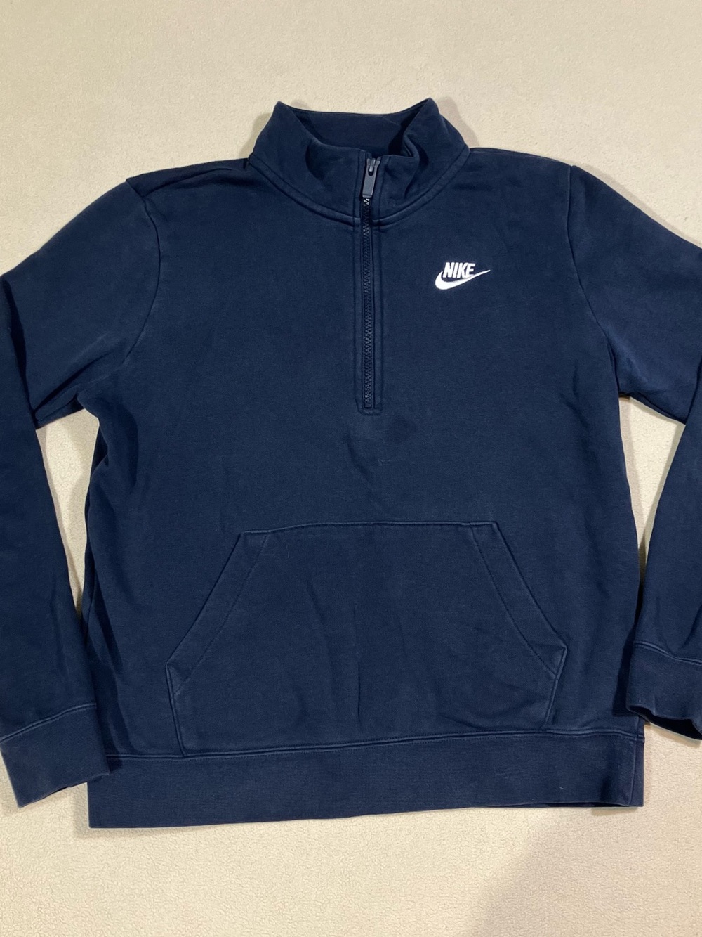 Nike Navy Blue Half Zip Pullover Sweatshirt Mock Neck Size Small S